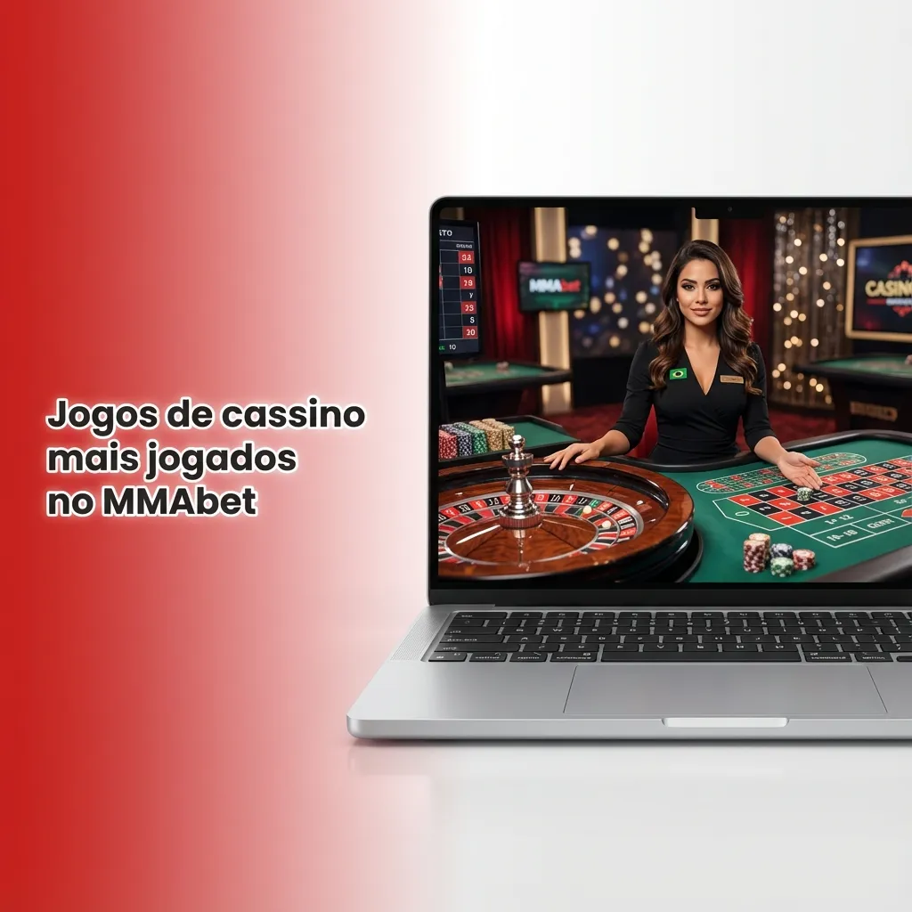 Colagem de jogos de cassino MMAbet: slots populares, roleta europeia, blackjack multimão e Aviator em destaque.